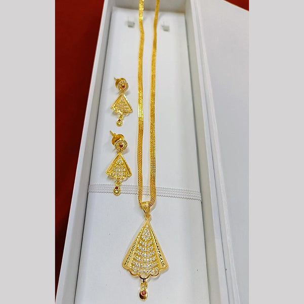 Pari Art Jewellery Forming Gold Plated Chain Pendant Set