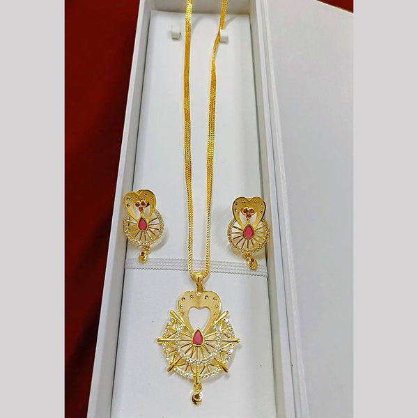 Pari Art Jewellery Forming Gold Plated Chain Pendant Set