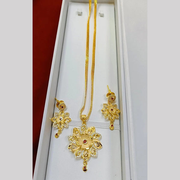 Pari Art Jewellery Forming Gold Plated Chain Pendant Set