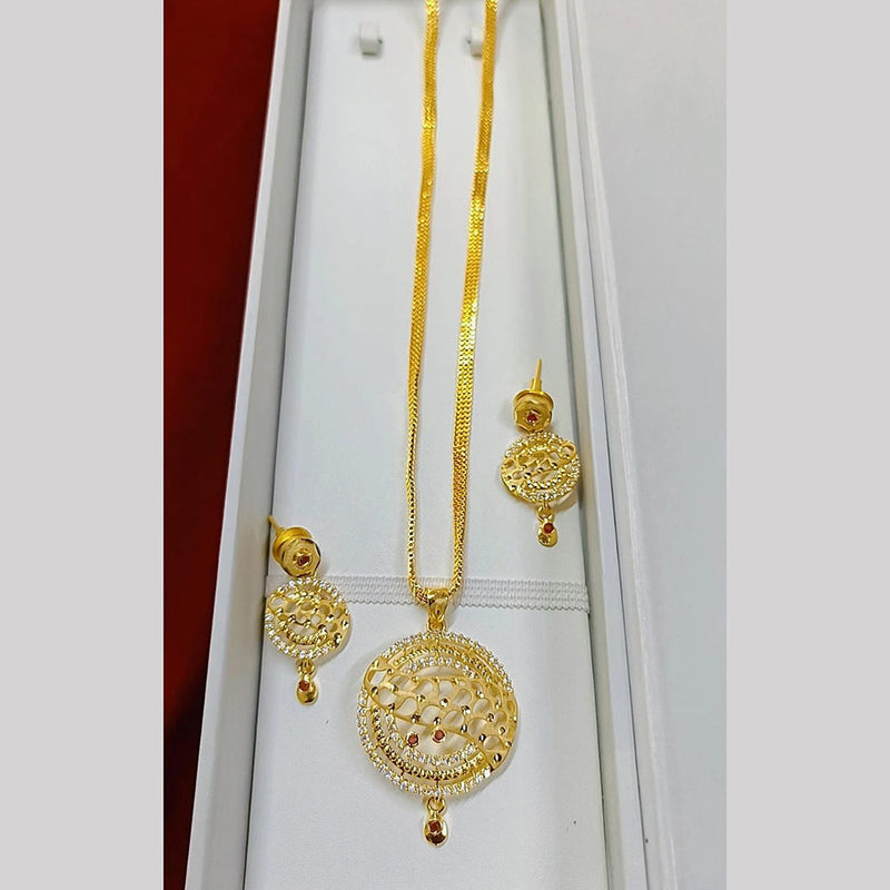 Pari Art Jewellery Forming Gold Plated Chain Pendant Set