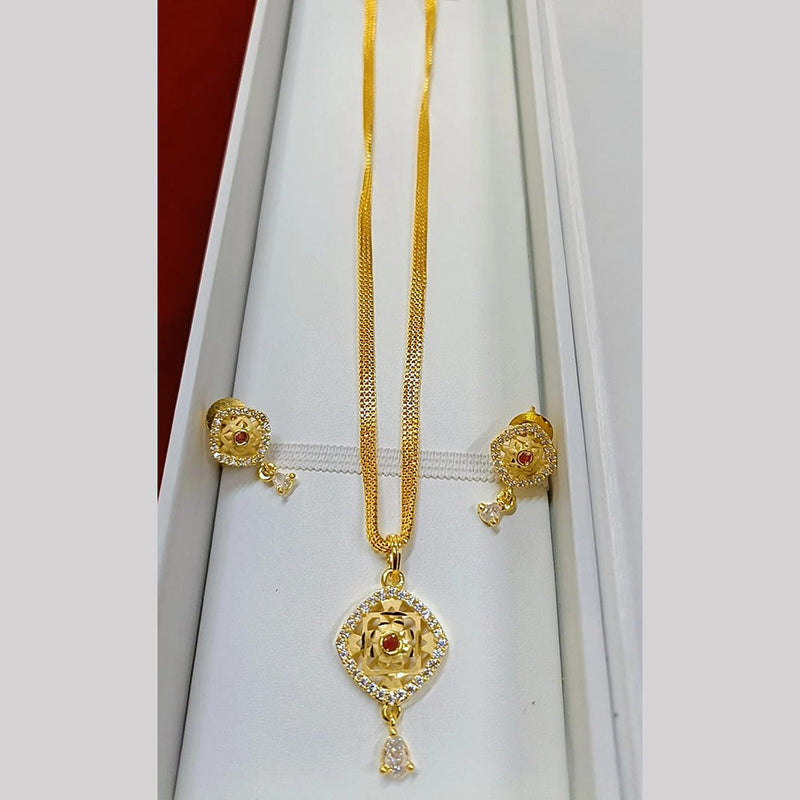 Pari Art Jewellery Forming Gold Plated Chain Pendant Set