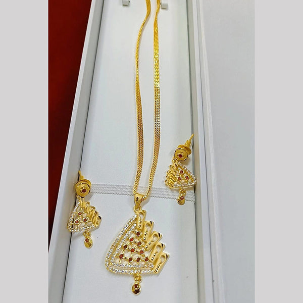 Pari Art Jewellery Forming Gold Plated Chain Pendant Set