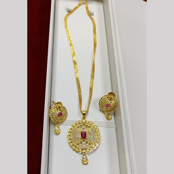 Pari Art Jewellery Forming Gold Plated Chain Pendant Set