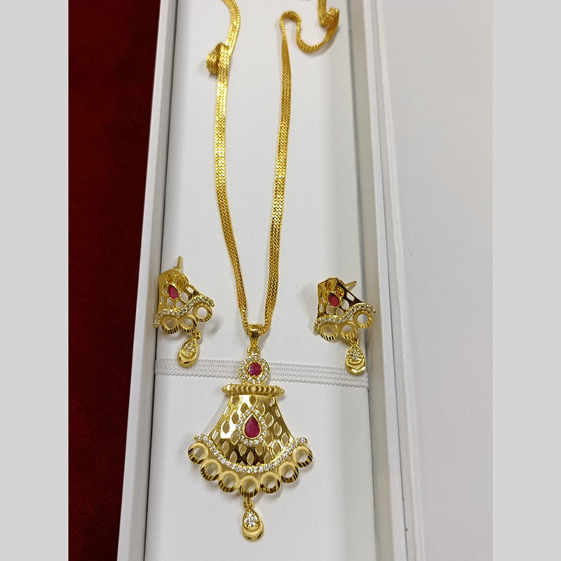 Pari Art Jewellery Forming Gold Plated Chain Pendant Set