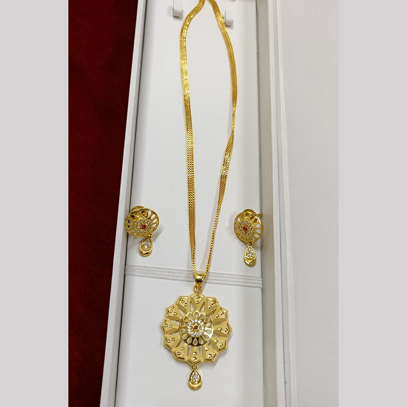 Pari Art Jewellery Forming Gold Plated Chain Pendant Set