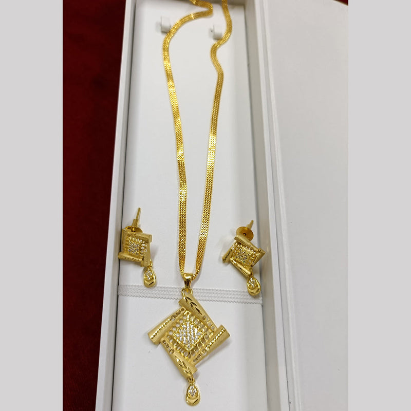 Pari Art Jewellery Forming Gold Plated Chain Pendant Set