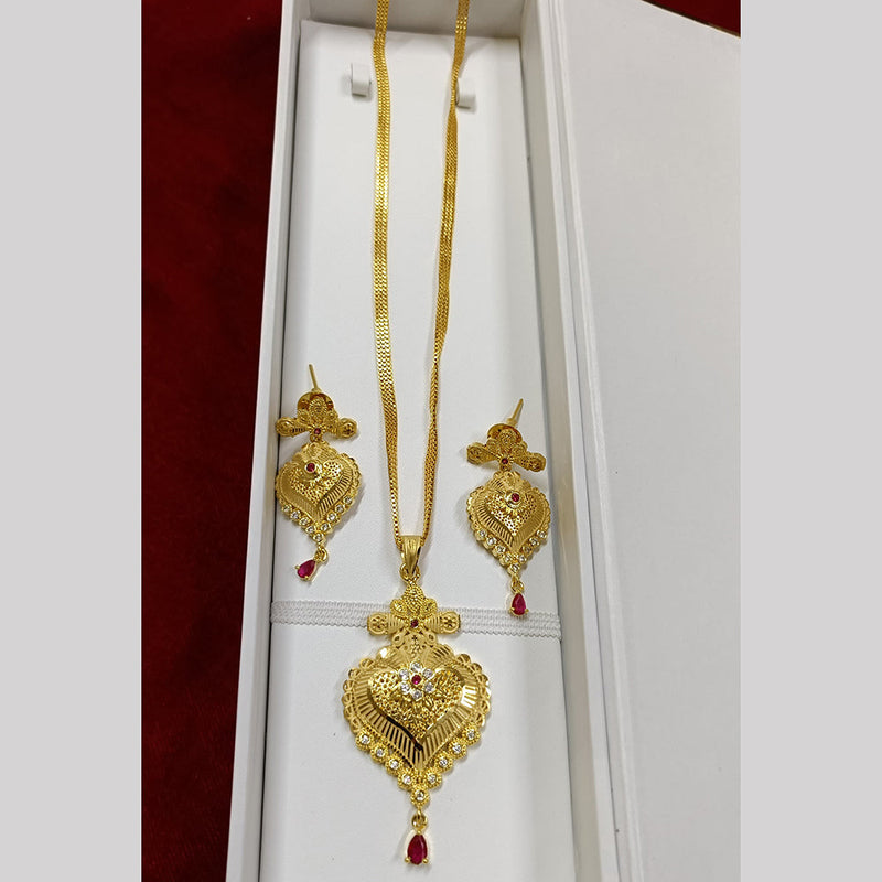 Pari Art Jewellery Forming Gold Plated Chain Pendant Set