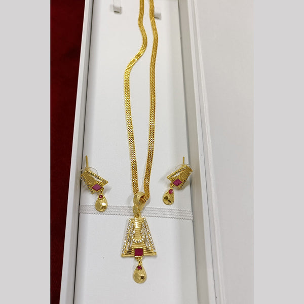 Pari Art Jewellery Forming Gold Plated Chain Pendant Set