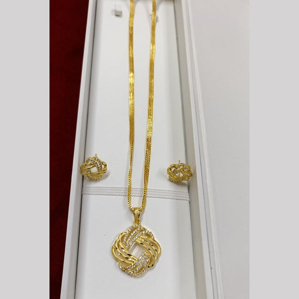 Pari Art Jewellery Forming Gold Plated Chain Pendant Set