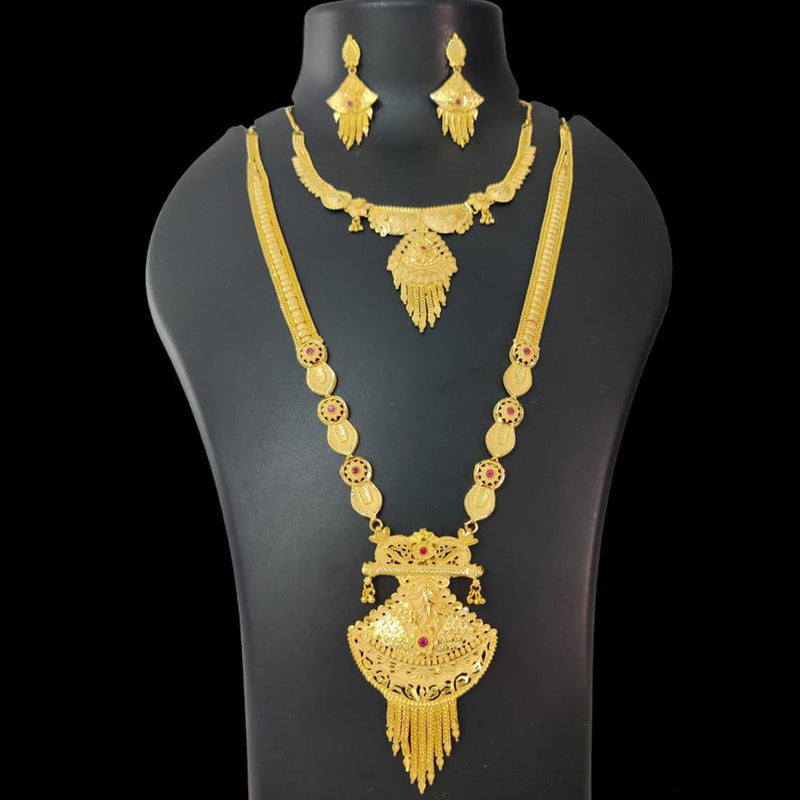 Pari Art Jewellery Forming Gold Plated Double Necklace Set