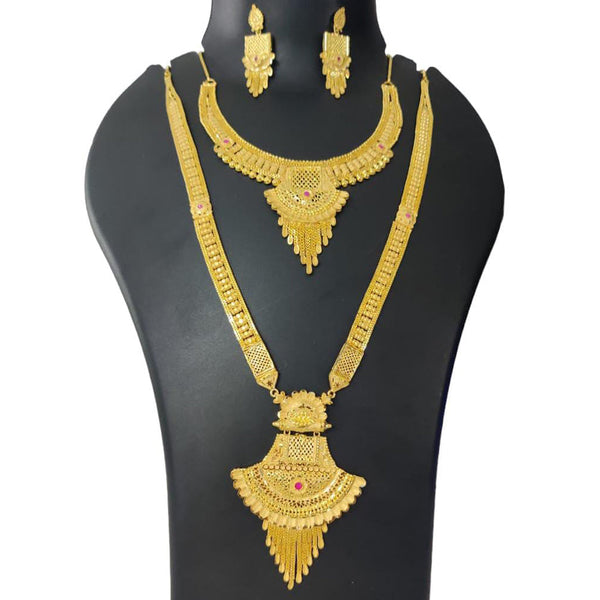 Pari Art Jewellery Forming Gold Plated Double Necklace Set