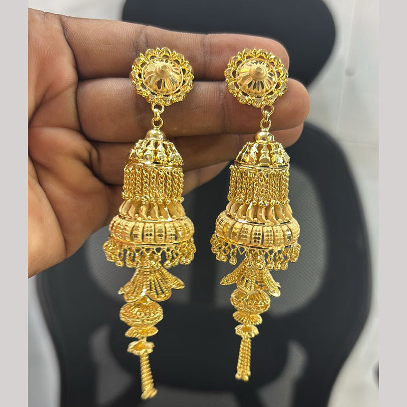 Pari Art Jewellery Gold Forming Gold Plated Jhumki Earrings