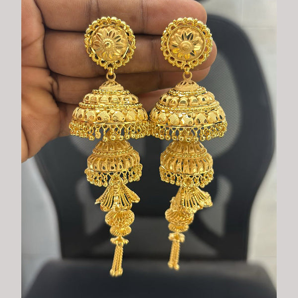 Pari Art Jewellery Gold Forming Gold Plated Jhumki Earrings