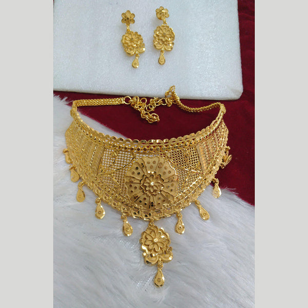 Pari Art Jewellery Forming Gold Plated Choker Necklace Set