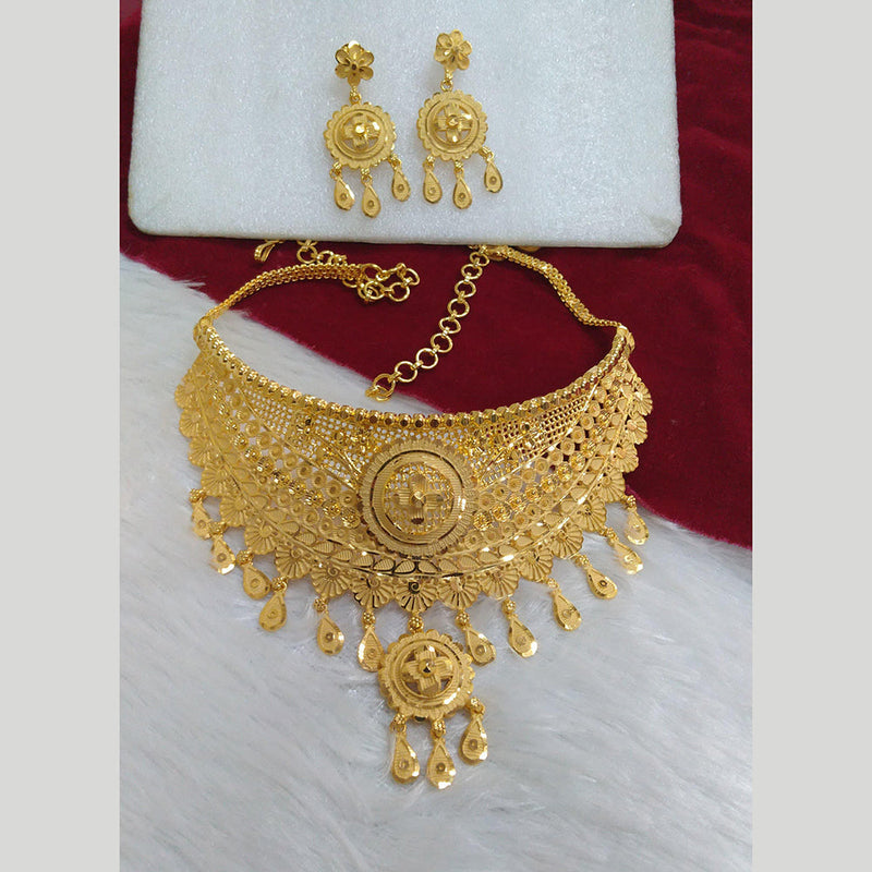 Pari Art Jewellery Forming Gold Plated Choker Necklace Set