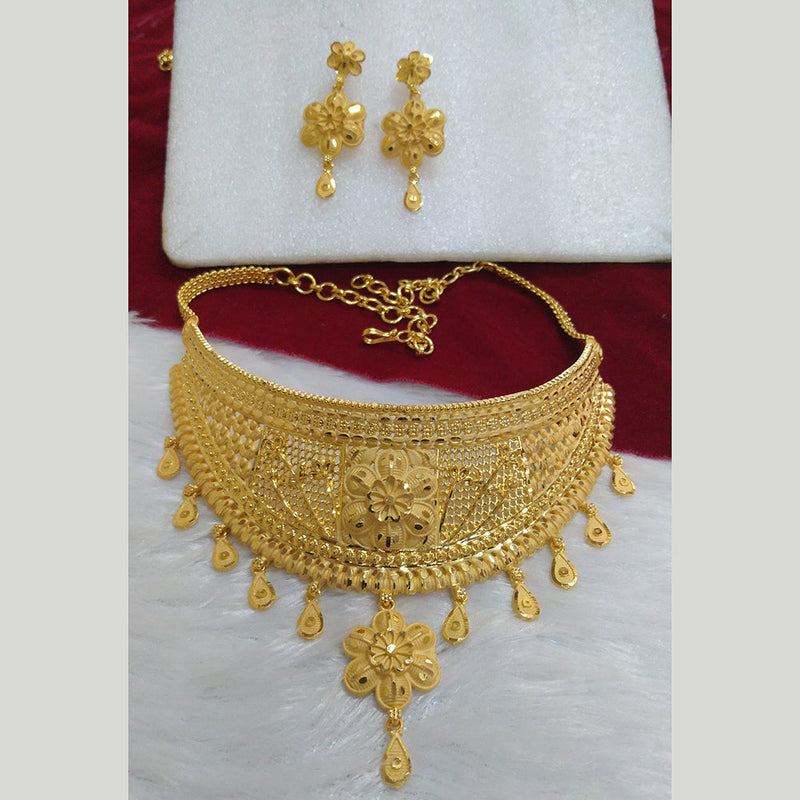 Pari Art Jewellery Forming Gold Plated Choker Necklace Set