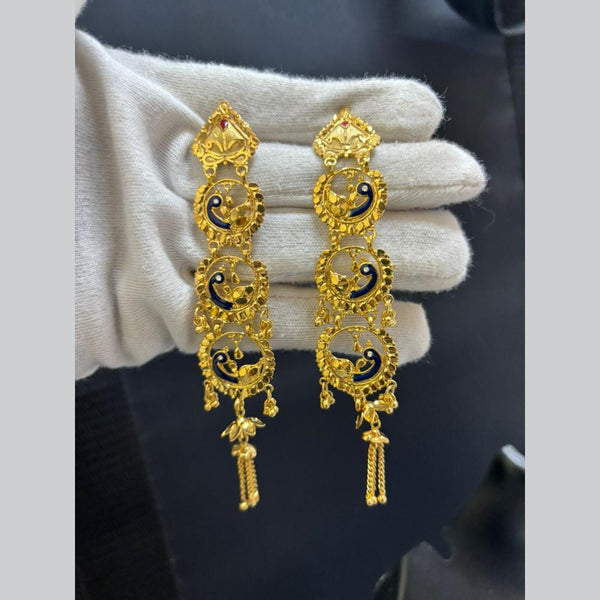 Pari Art Jewellery Gold Forming Dangler Earrings