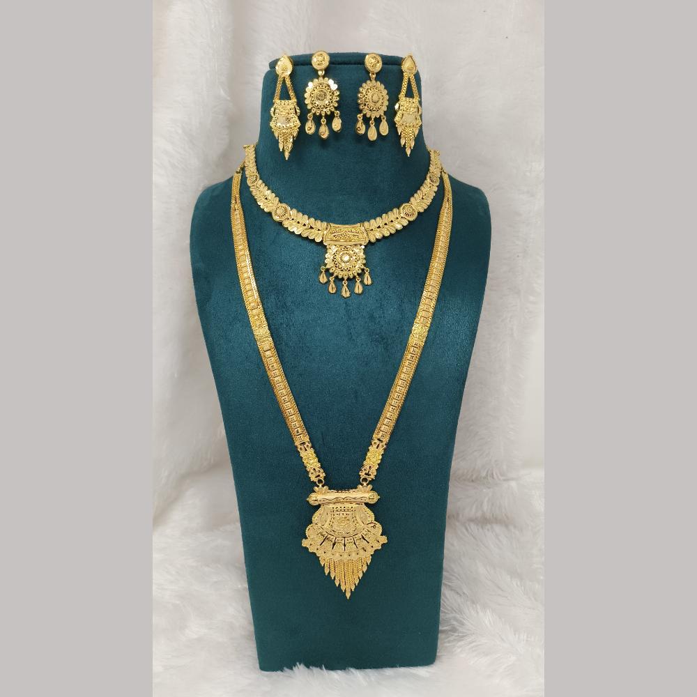 Pari Art Jewellery Forming Gold Double Necklace Set