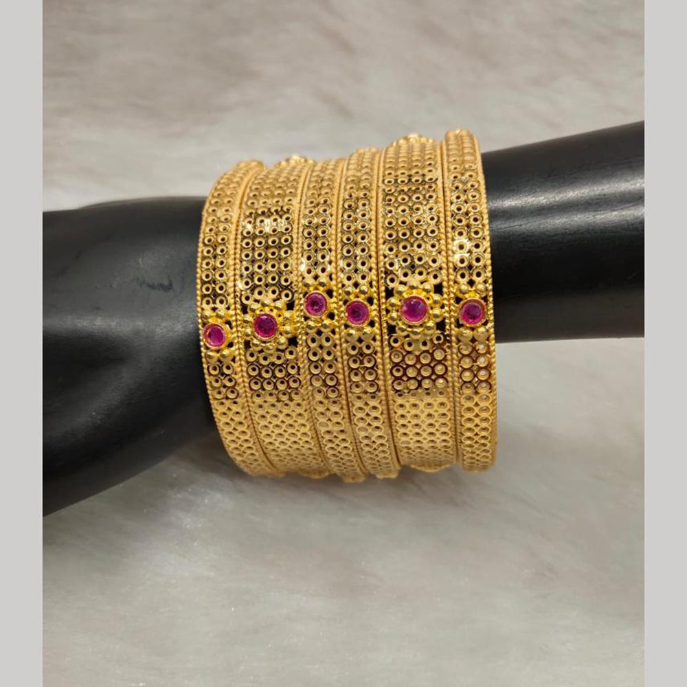 Pari Art Jewellery Forming Pota Stone Bangles Set