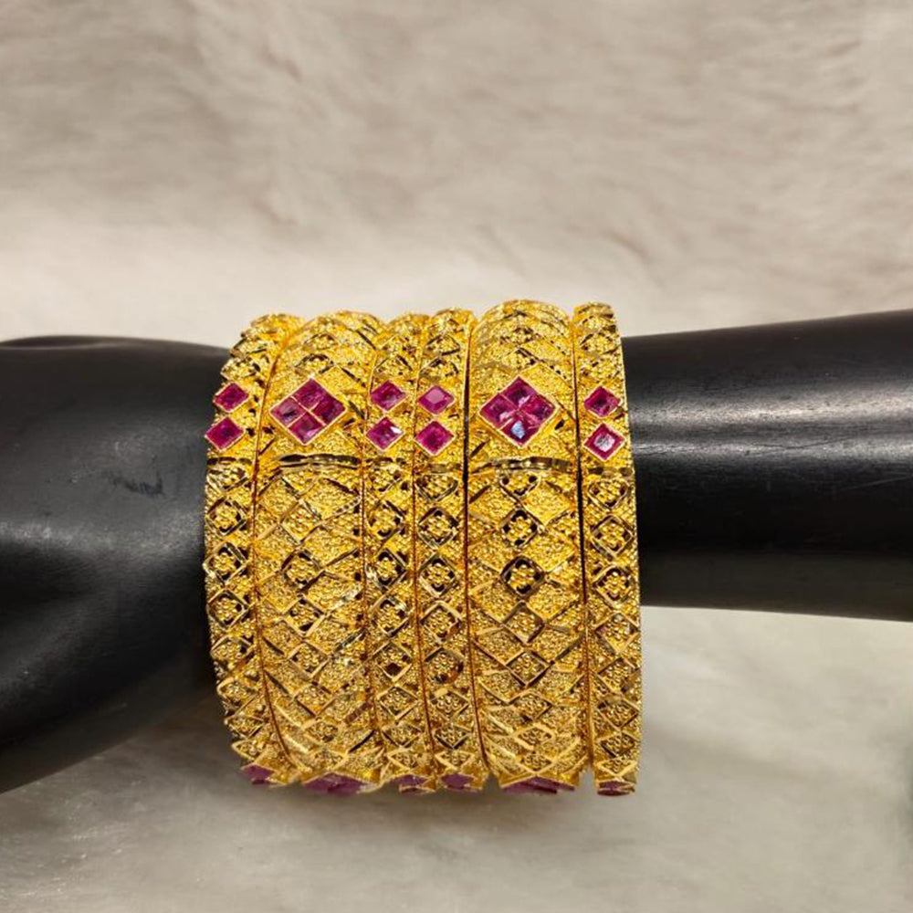 Pari Art Jewellery Forming Pota Stone Bangles Set