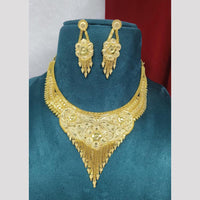 Pari Art Jewellery Nakshi Glow Traditional Forming Gold Necklace Set 
