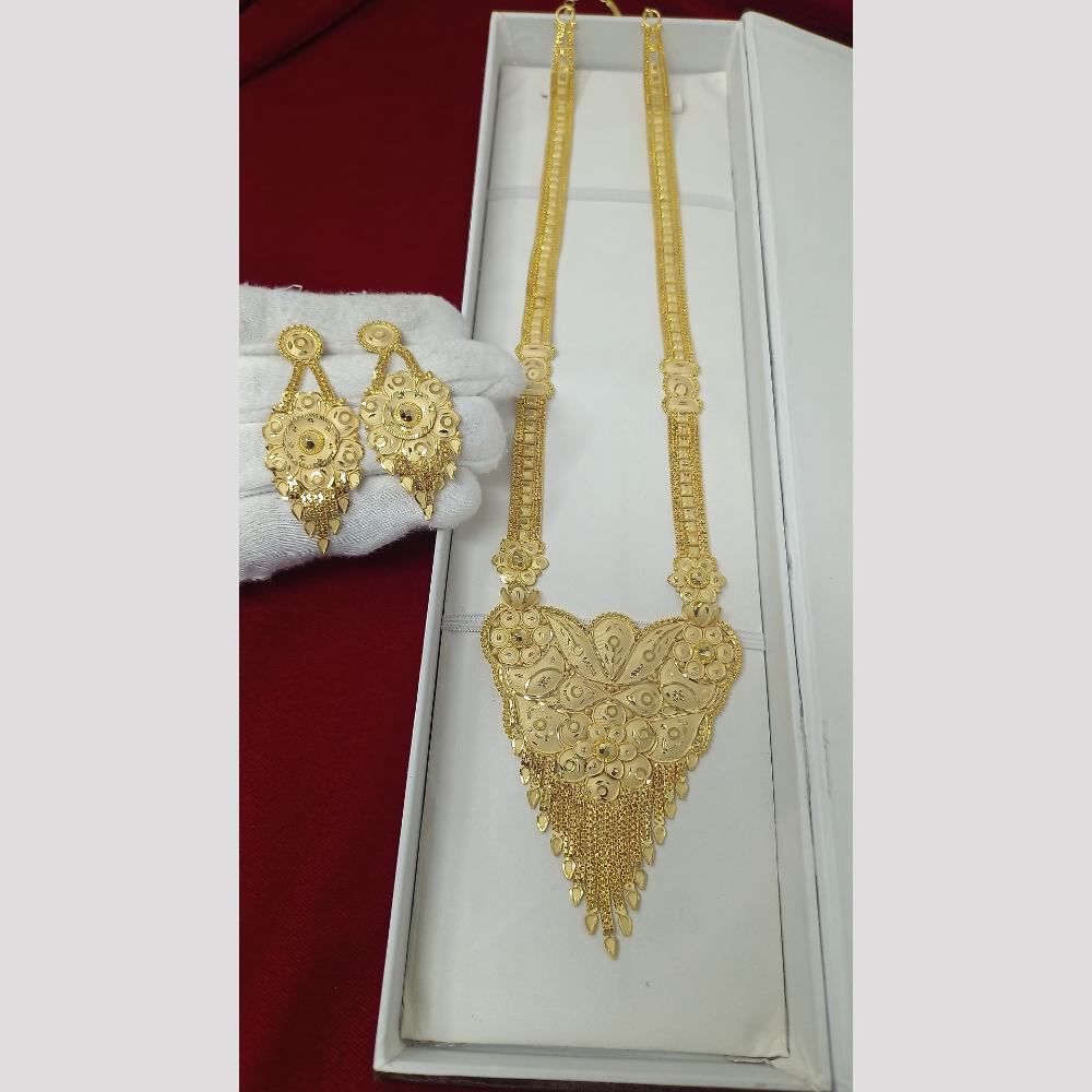Pari Art Jewellery Shine Craft Trendy Long Forming Gold Necklace Set