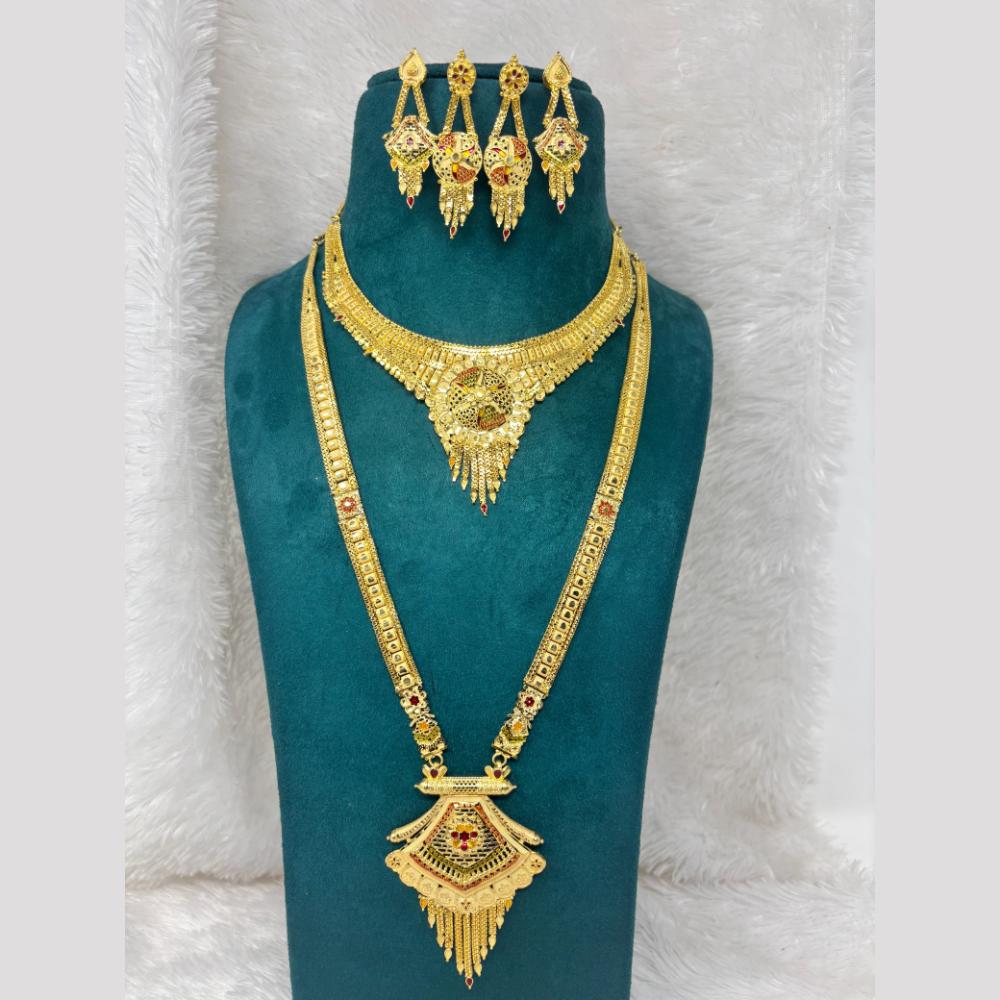 Pari Art Jewellery Dual Glow Forming Gold Meenakari  Necklace Set