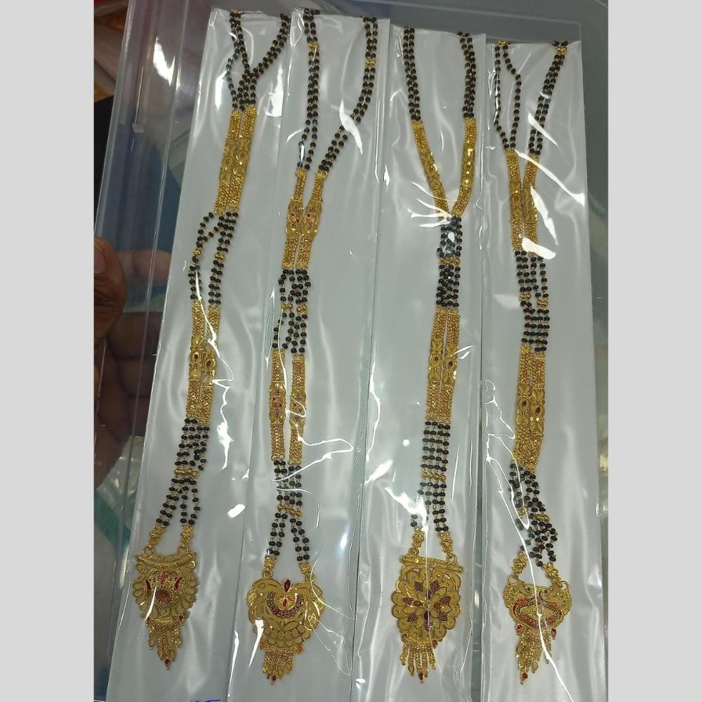 Pari Art Jewellery Delicate Traditional Forming with Black Beads Mangalsutra (1 Piece Only)