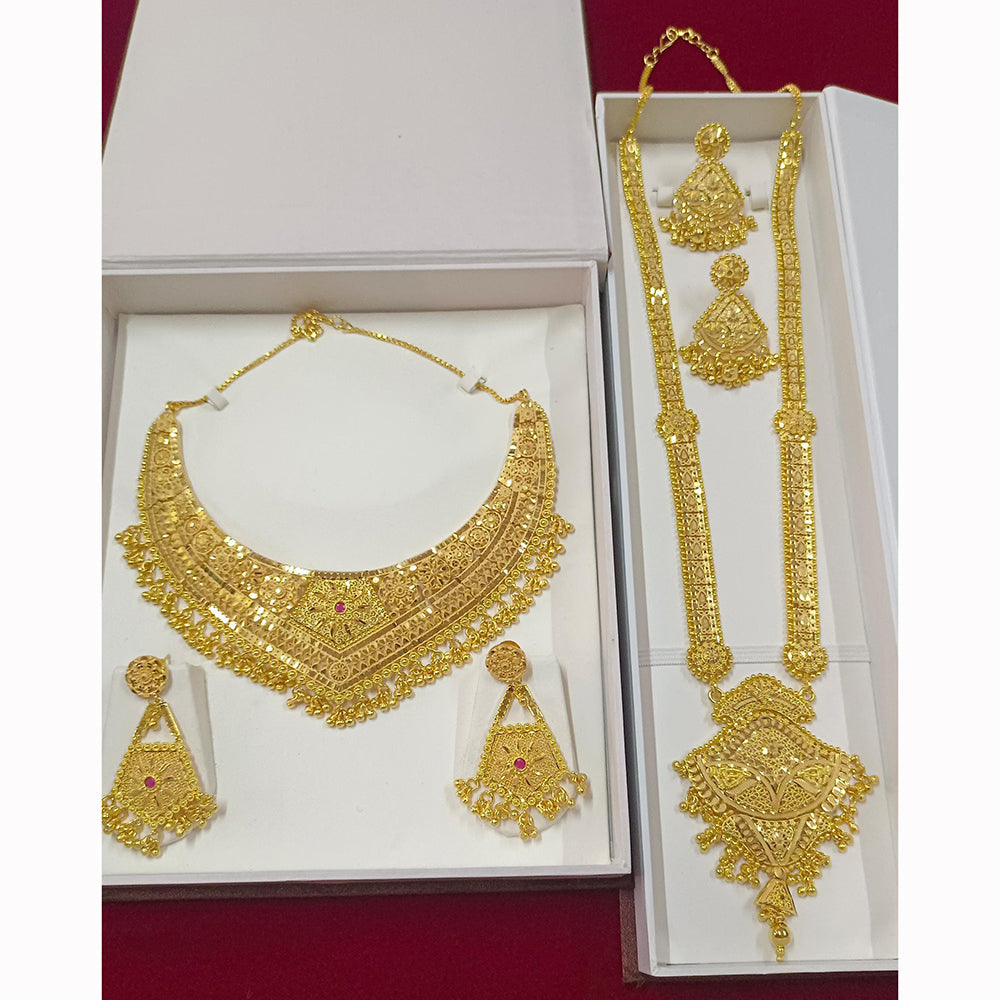 Pari Art Jewellery Royal Forming Double Necklace Jewellery Set