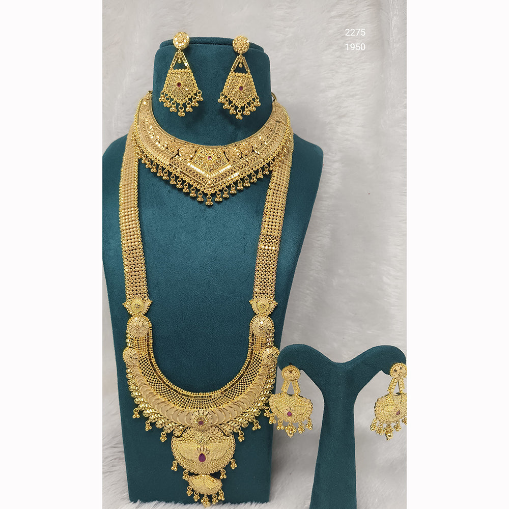 Pari Art Jewellery Royal Forming Double Necklace Jewellery Set