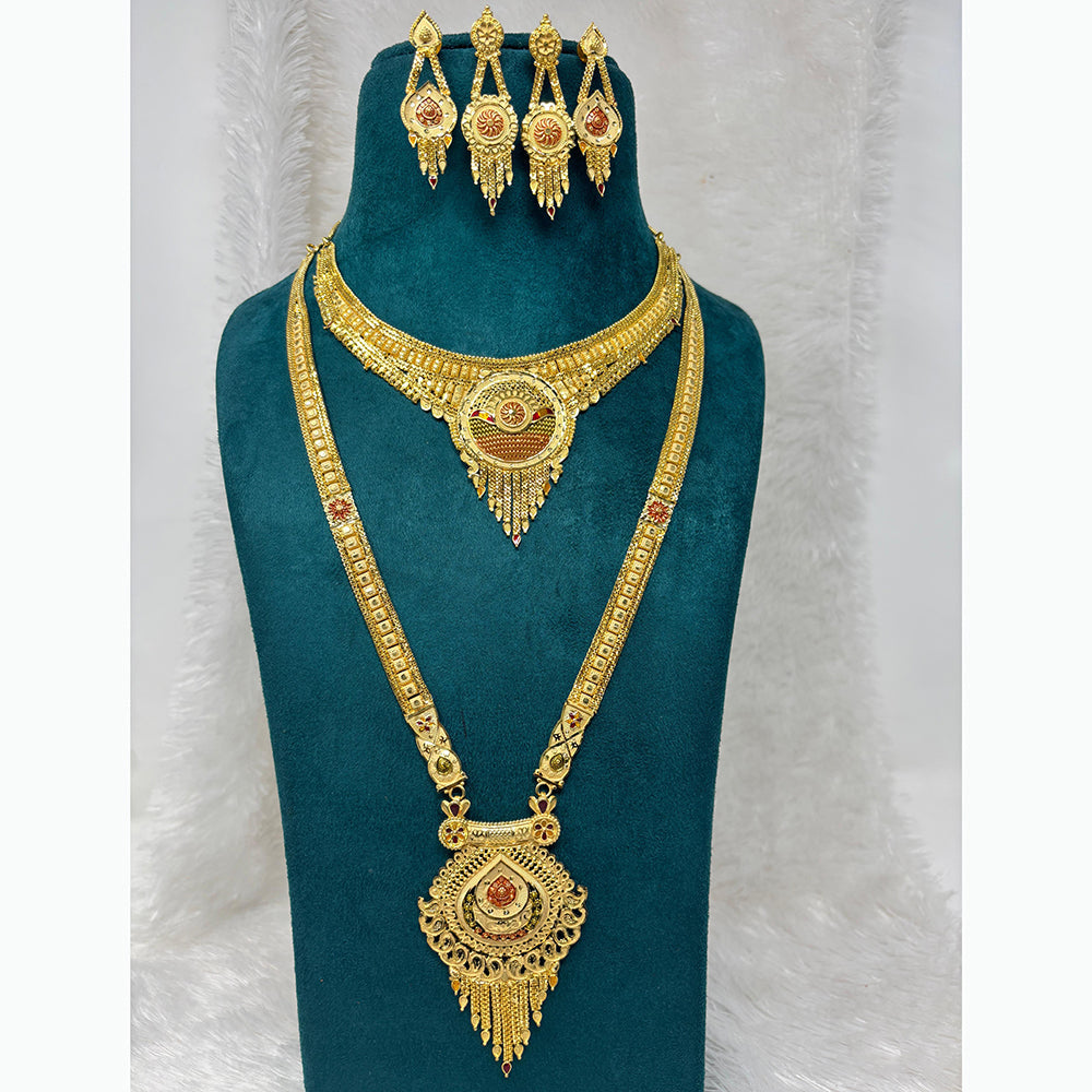 Pari Art Jewellery Royal Forming Double Necklace Jewellery Set