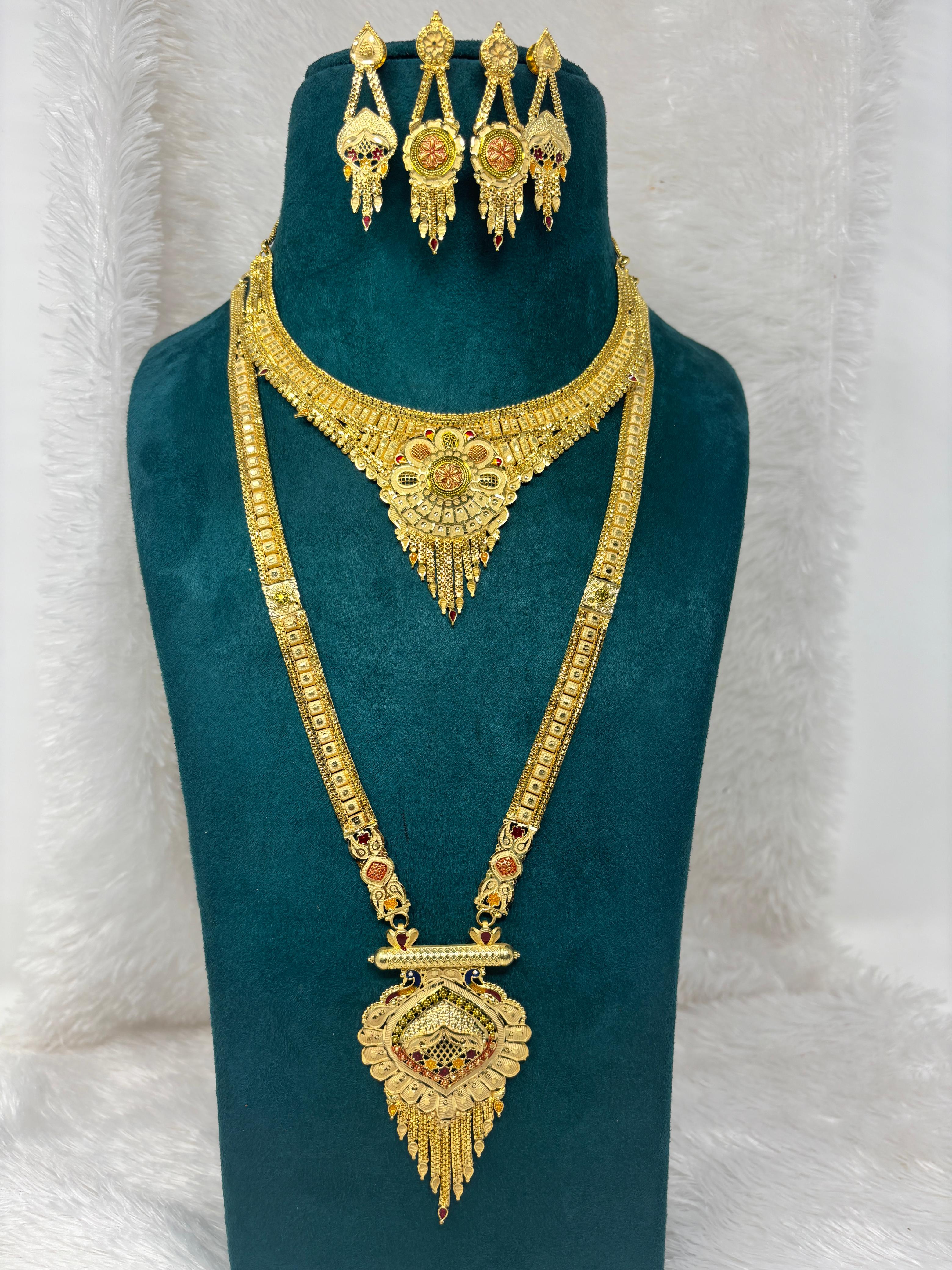 Pari Art Jewellery Royal Forming Double Necklace Jewellery Set