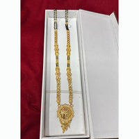 Pari Art Jewellery Delicate Traditional Forming With Black Beads Mangalsutra