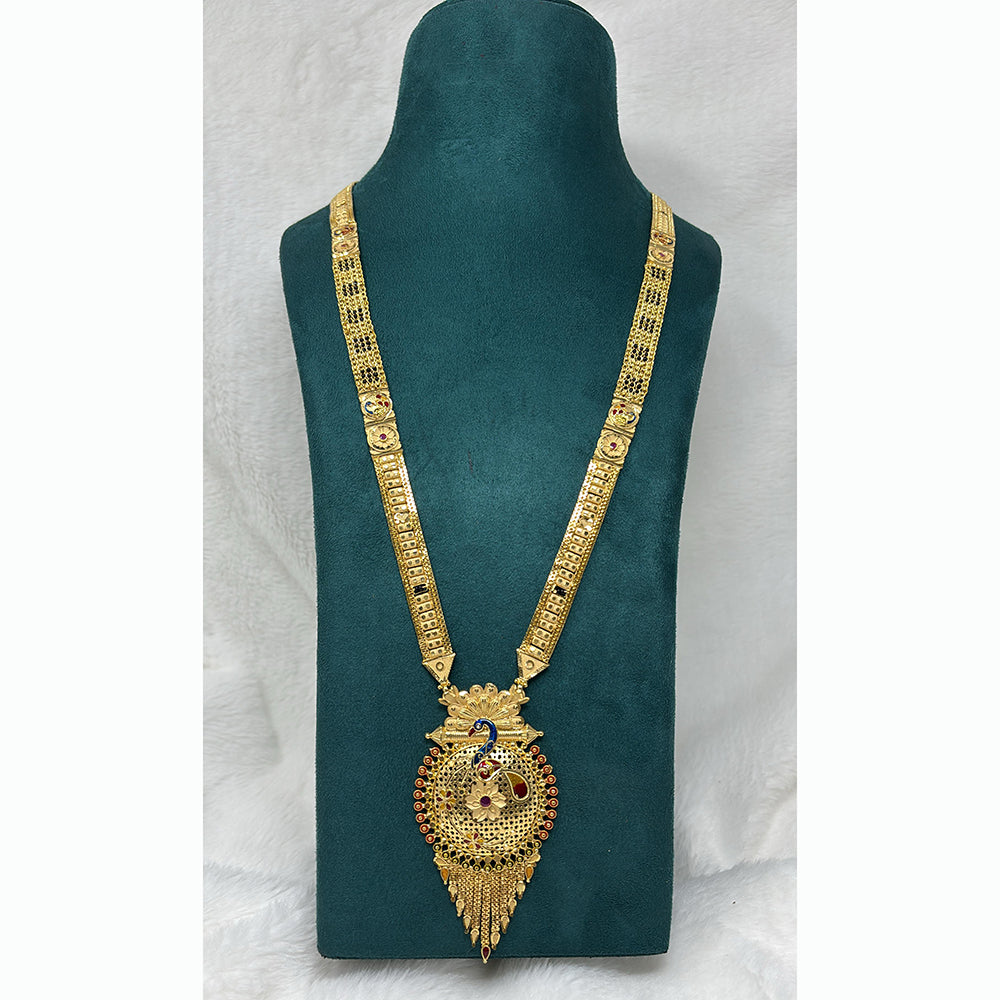 Pari Art Jewellery Delicate Traditional Forming With Black Beads Mangalsutra