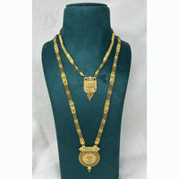 Pari Art Jewellery Delicate Traditional Forming With Black Beads Mangalsutra