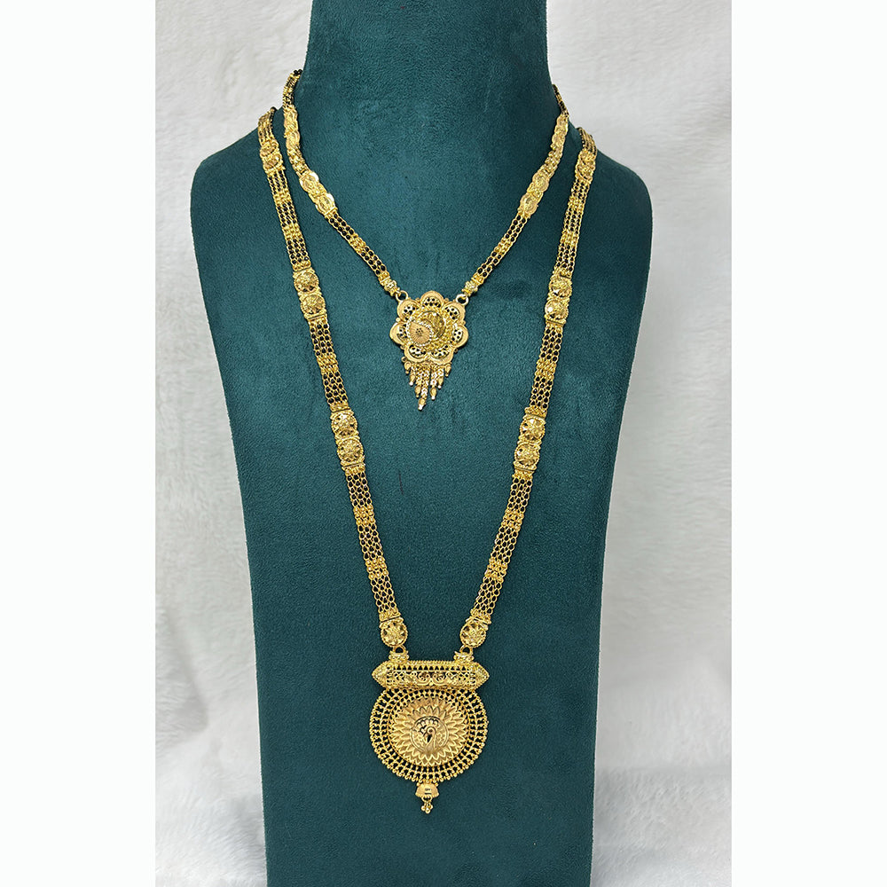 Pari Art Jewellery Delicate Traditional Forming With Black Beads Mangalsutra