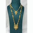 Pari Art Jewellery Delicate Traditional Forming With Black Beads Mangalsutra