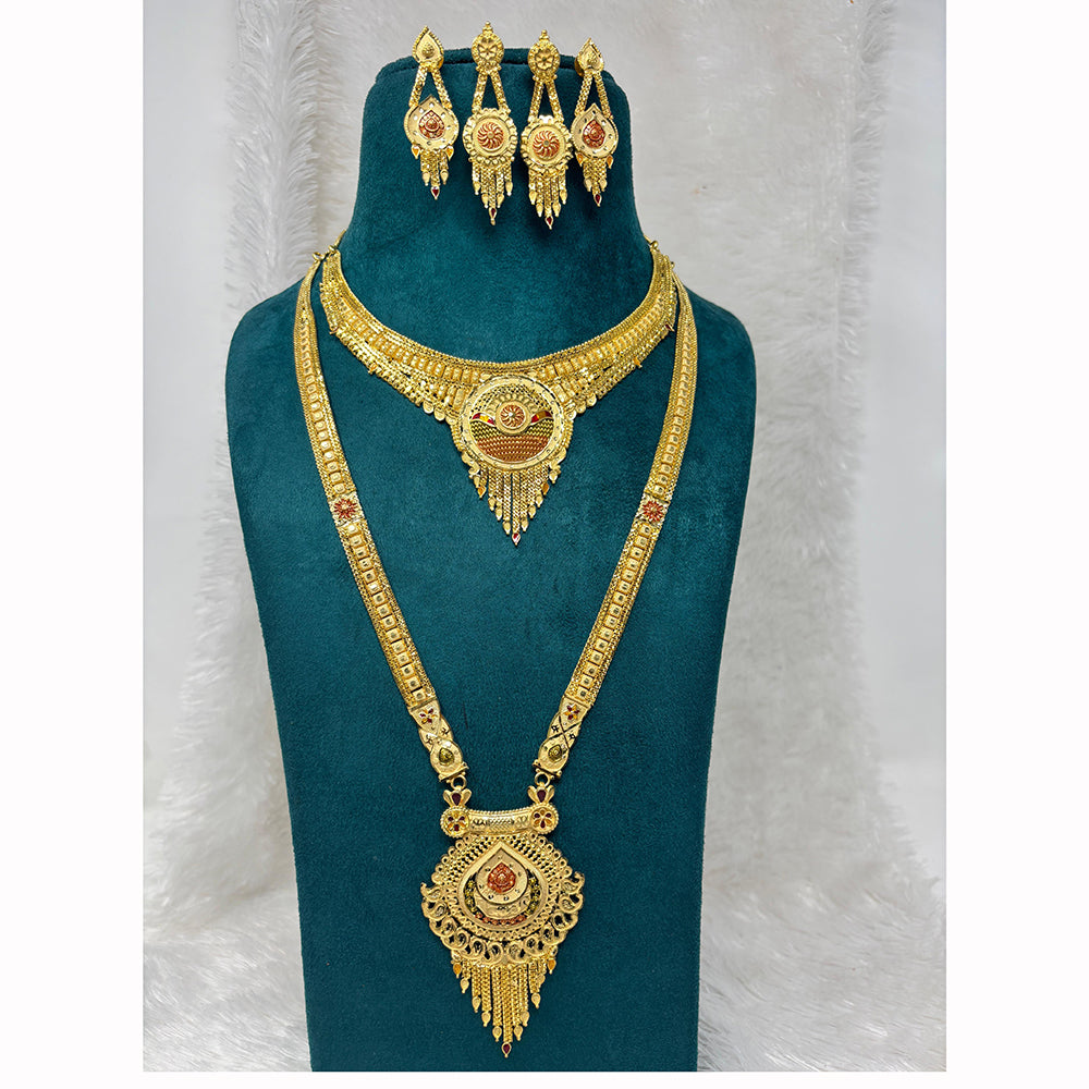 Pari Art Jewellery Royal Forming Double Necklace Jewellery Set