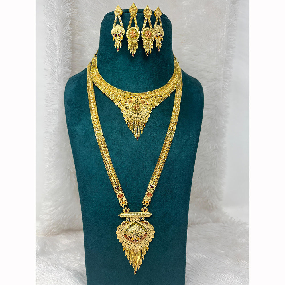 Pari Art Jewellery Royal Forming Double Necklace Jewellery Set