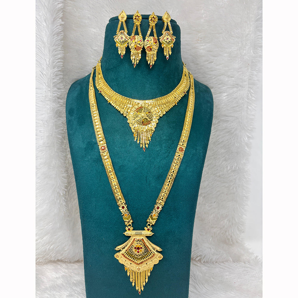Pari Art Jewellery Royal Forming Double Necklace Jewellery Set
