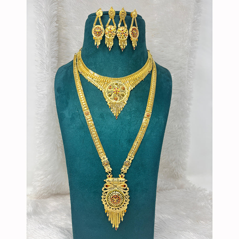 Pari Art Jewellery Royal Forming Double Necklace Jewellery Set