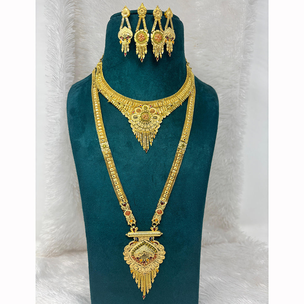Pari Art Jewellery Royal Forming Double Necklace Jewellery Set