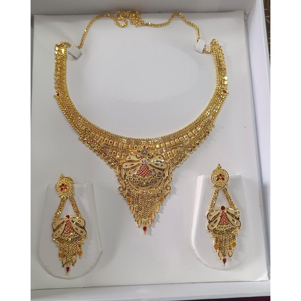 Pari Art Jewellery Trendy Forming Necklace And Matching Earrings Set