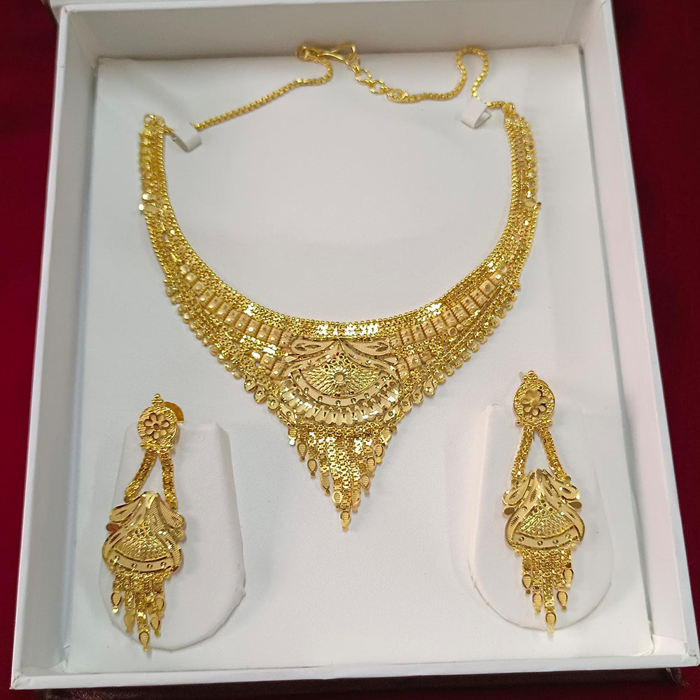 Pari Art Jewellery Trendy Forming Necklace And Matching Earrings Set