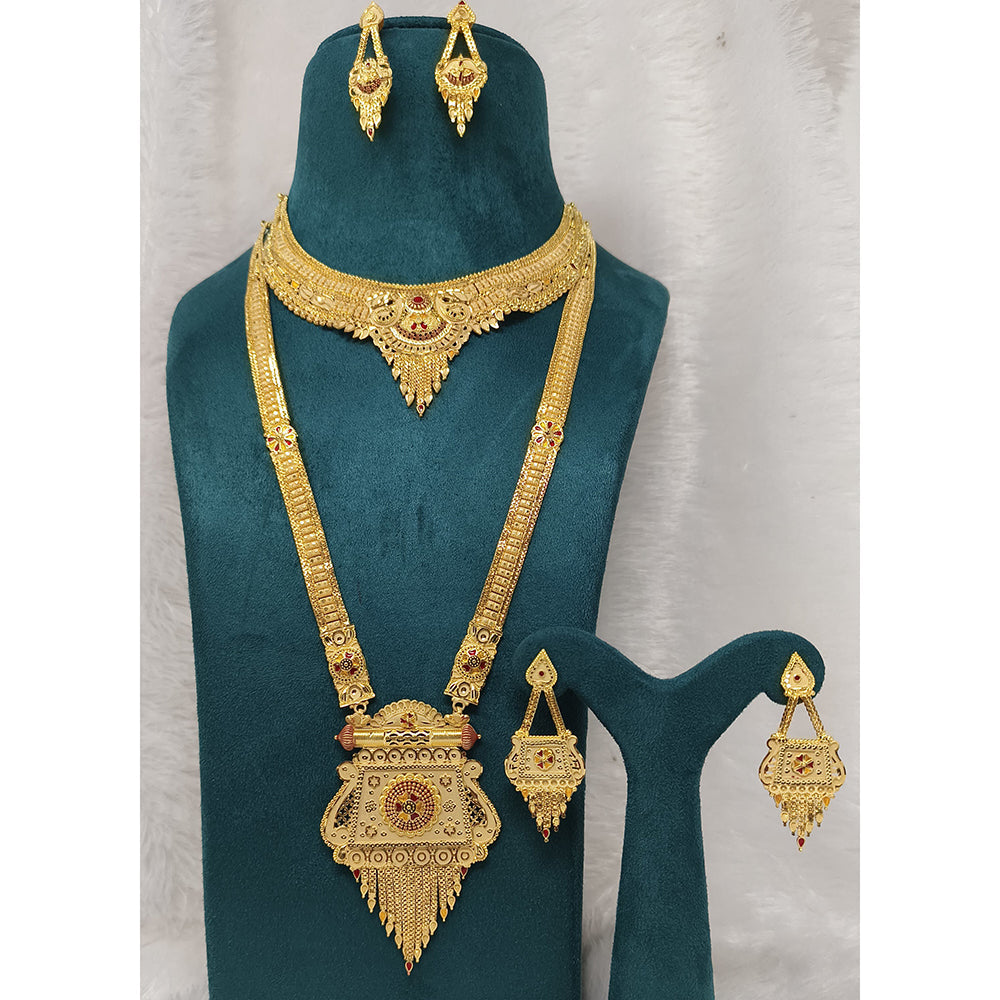 Pari Art Jewellery Royal Forming Double Necklace Set