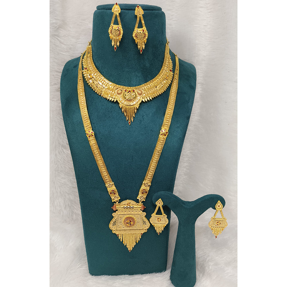 Pari Art Jewellery Royal Forming Double Necklace Set