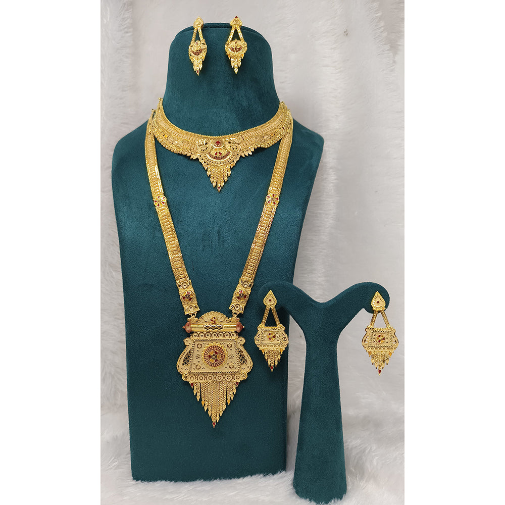 Pari Art Jewellery Royal Forming Double Necklace Set