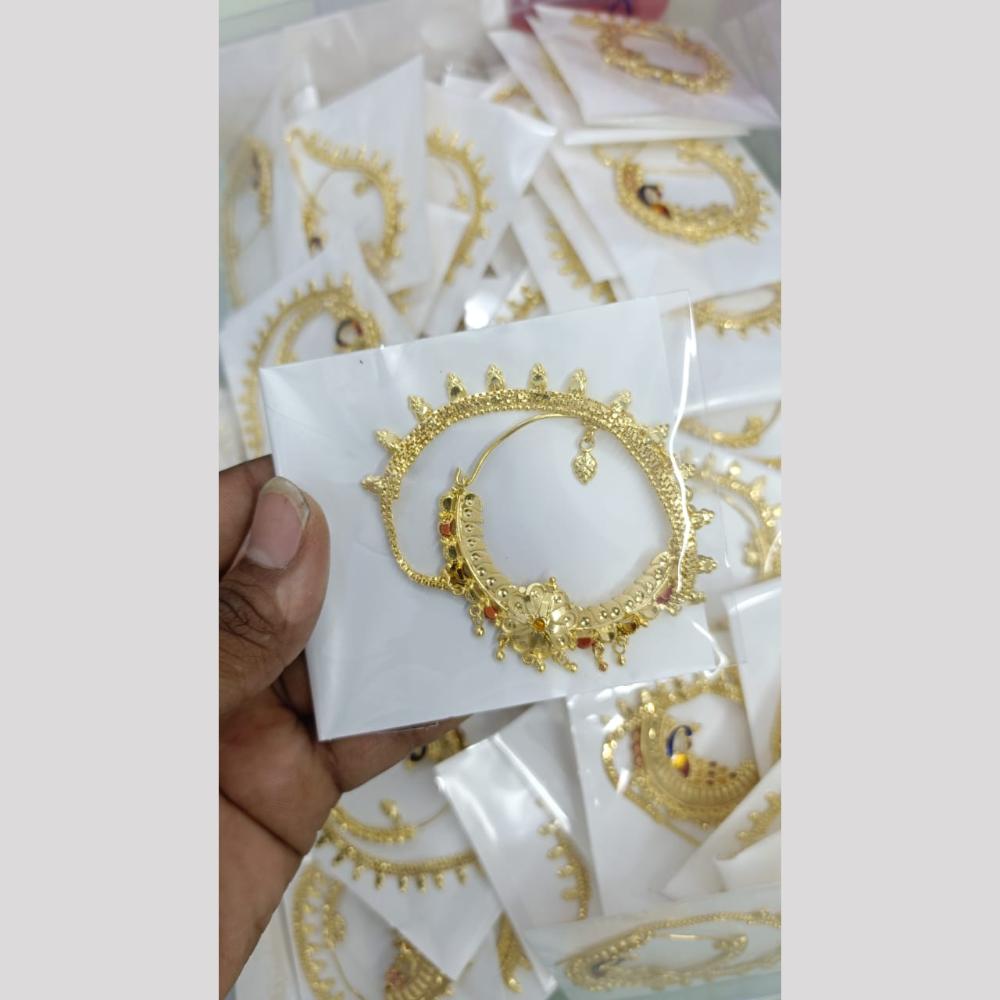 Pari Art Jewellery Elegant Forming Gold Nose Ring