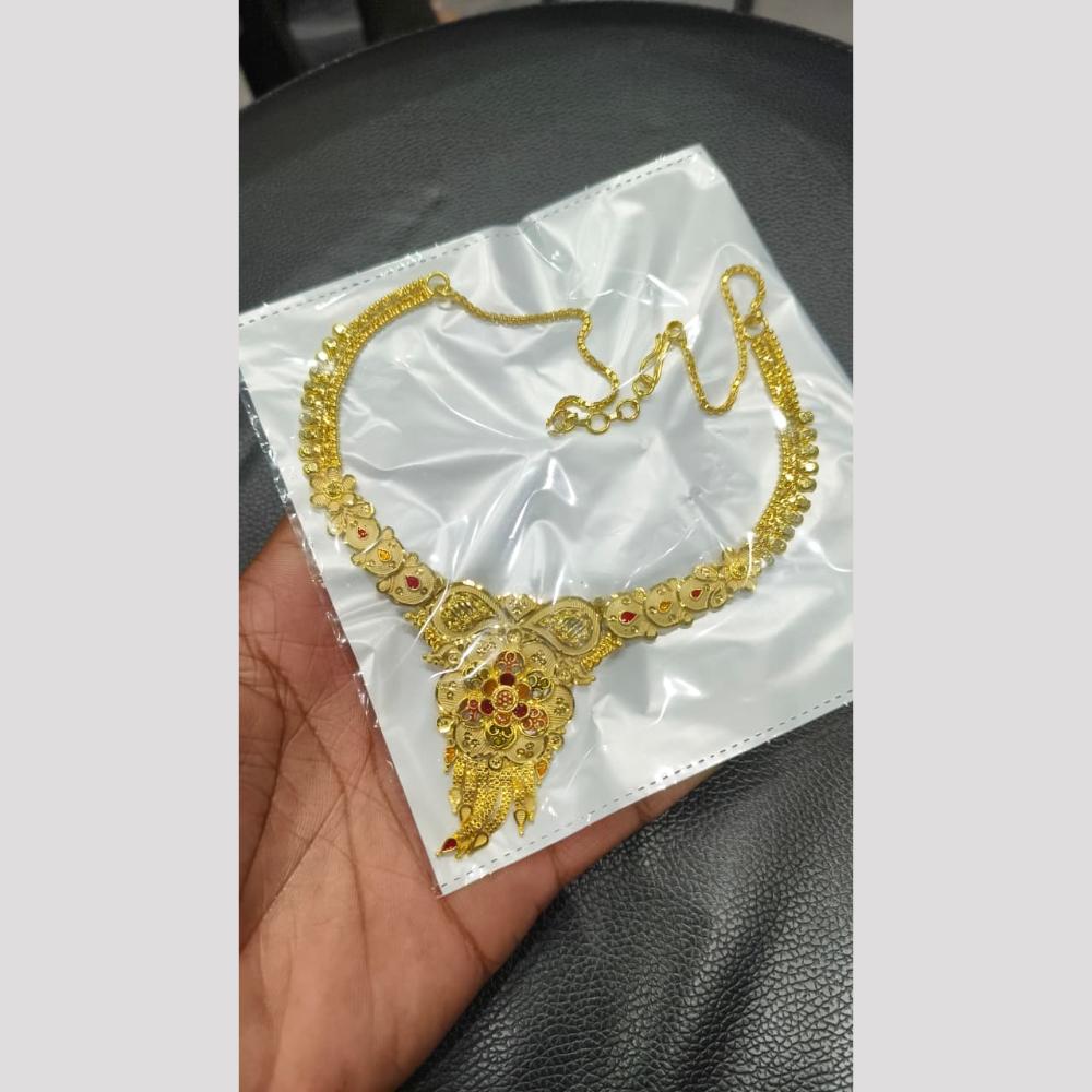 Pari Art Jewellery Royal Forming Gold Necklace Set