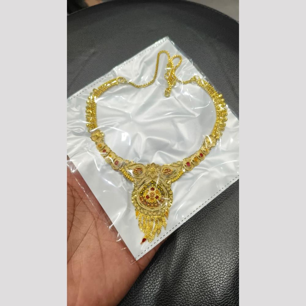 Pari Art Jewellery Royal Forming Gold Necklace Set